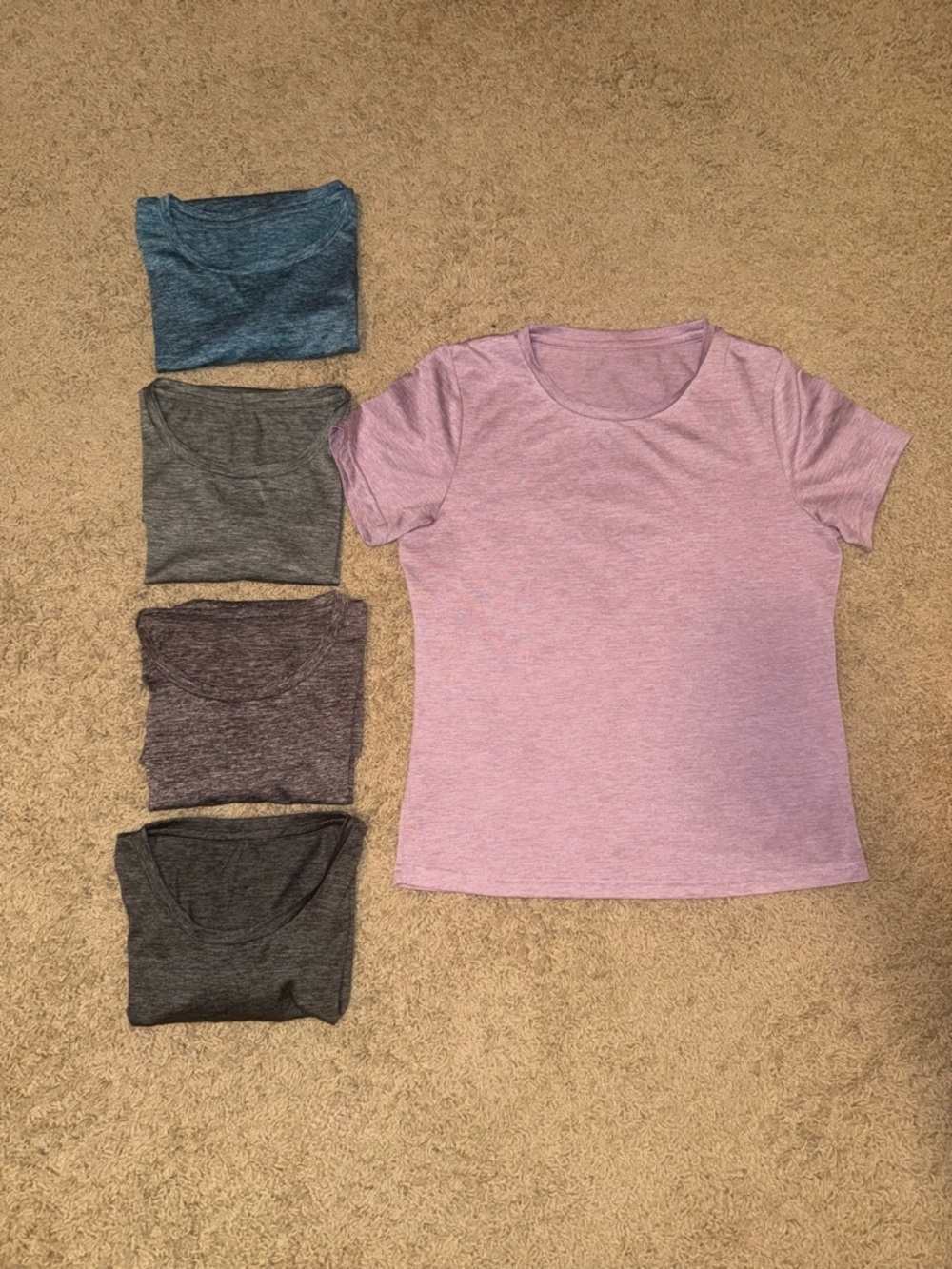 5 pack - Heathered Crewneck Tee - Lavender + Neutral Pack